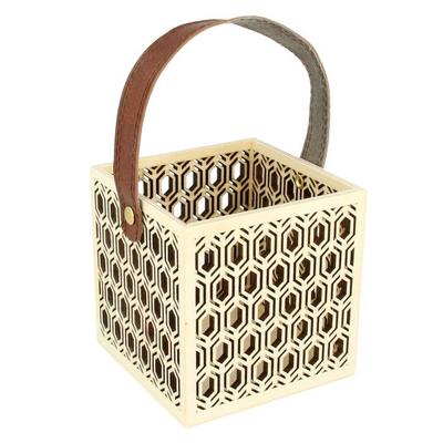 LANTERNE BOIS FOND - 10X10 CM