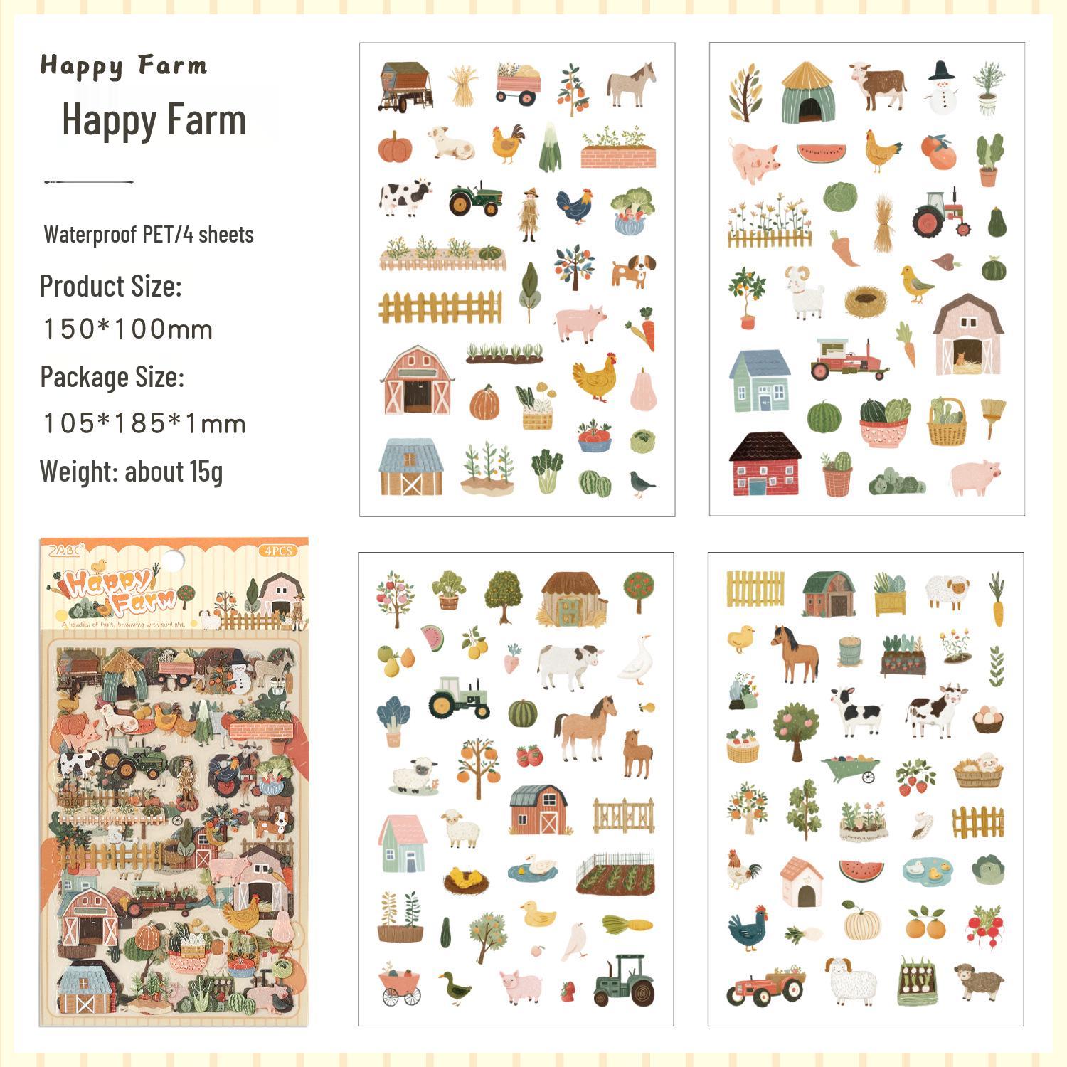 Yuezhen Floating Life Fun Die-cut PET Stickers for Children s Journals