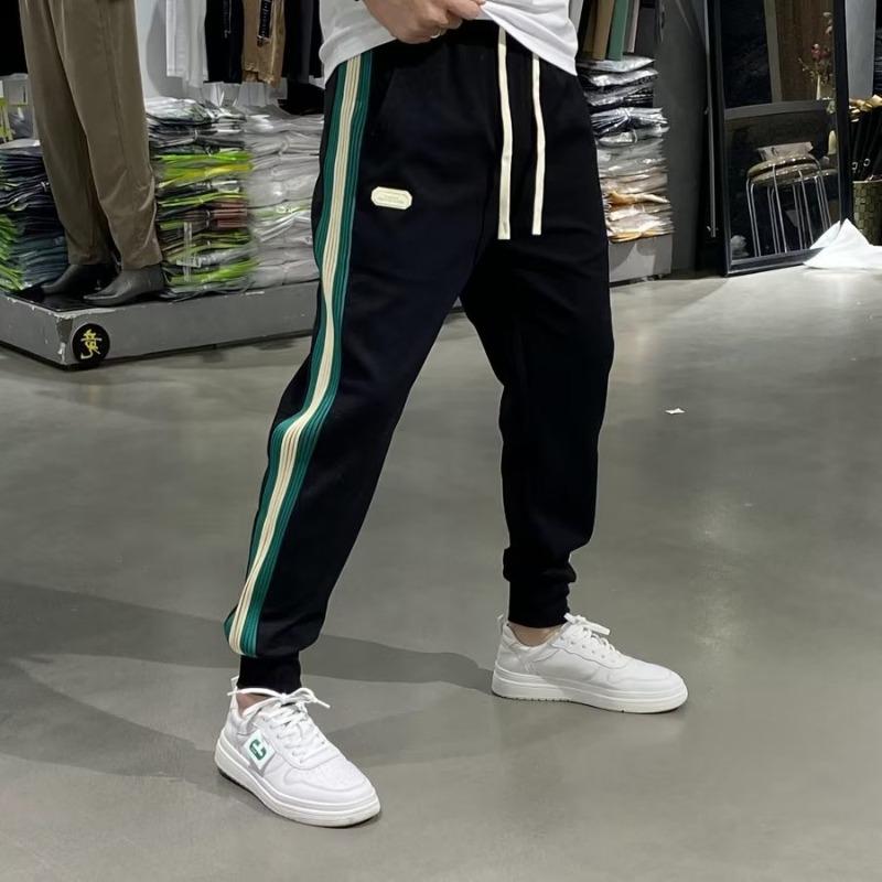 Trendy brand casual pants men's splicing tied feet large size pants hot-selling sports pants men