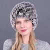 Winter Women's Fur Hat, Rabbit Fur Woven Hat, Pineapple Spiral Fur Cap, Thick Warm Hat