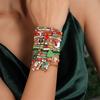 10Pcs/Set Random Mix Bracelets Fashion Handmade Beads Christmas Charms Bracelets for Women Girls Party Holiday Jewelry Gifts