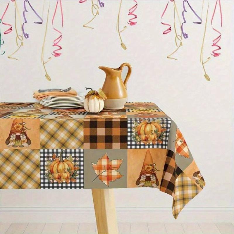 Autumn Thanksgiving Rectangle Table Cloth for Table Decor Kitchen Dining Waterproof Reusable Tablecloth for Tables Wedding Party