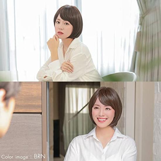 [AQUADOLL] Wig for Medical Use, Hat, Short, Bob, Pajama Wig, Full Wig, for Women, Natural Wig, Heat Resistant, with Bangs, for Chemotherapy,