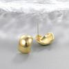 Simple Pea Shaped Alloy Silver Gold Color Drop Earrings For Women Korean Fashion Jewelry Party Girls Unusual Accessory