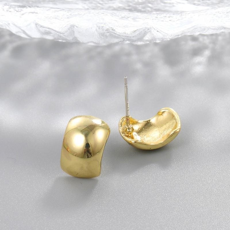 Simple Pea Shaped Alloy Silver Gold Color Drop Earrings For Women Korean Fashion Jewelry Party Girls Unusual Accessory
