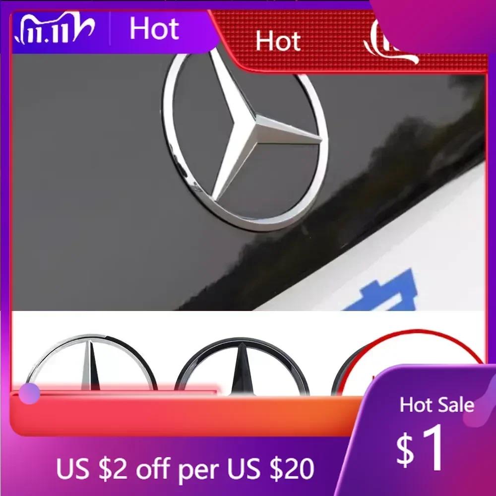 Naklejka Samochodowa 2025 Gorąca Nowość 2025 Dla Mercedes Benz 90mm ABS Chrom Czarny Logo Godło Mercedes Tylna Gwiazda Odznaka Dla Mercedes Benz W20
