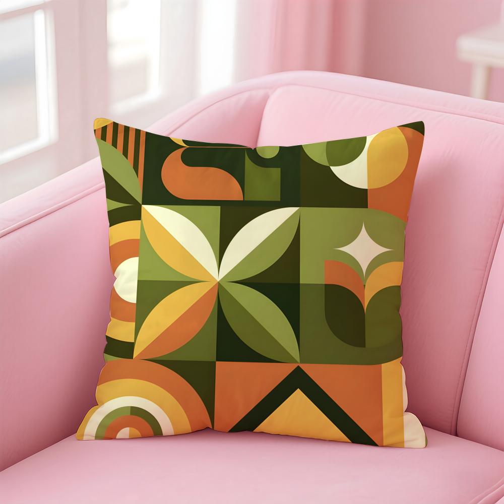 GGeometric Abstract Art Cushion Cover Pillow Case Soft Friendly Fabric  Concealed Zipper