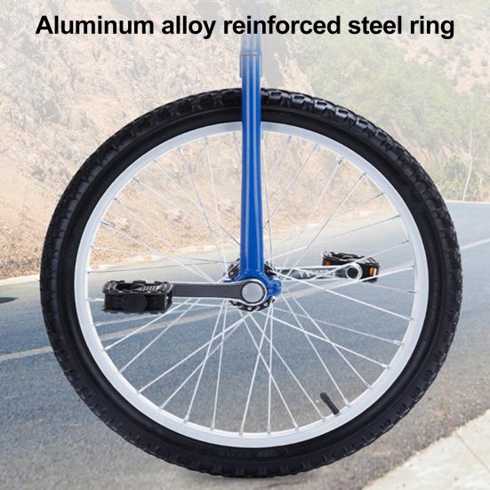 1 Set Unicycle with 16/18/20/24 Inches Wheel Steel Rim Height Adjustable One Wheel Bike Adults Beginner Exercise Balance