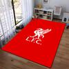 Liverpool Team Crest Rug on Red Background Suitable for use as an anti-slip game mat for living room and bedroom sofas