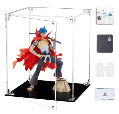 COOLTAKU Figur UV Magnetisch Magnetische Front Sammlung Mehr Zusammengebautes Acryl Display Flecken Reinigungstuch Figuren Aufbewahrung 25 x Tiefe 25 x Höhe Schwarz