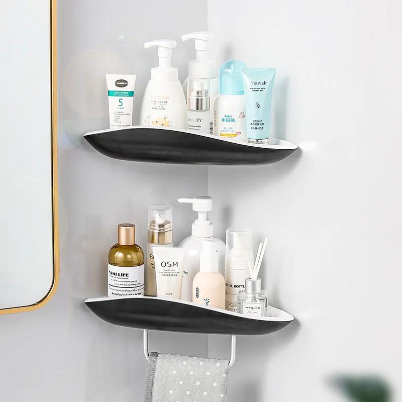 1 Piece Corner Bathroom Storage Rack Shampoo and Cosmetics Storage Rack Wall Mounted Bathroom Accessory