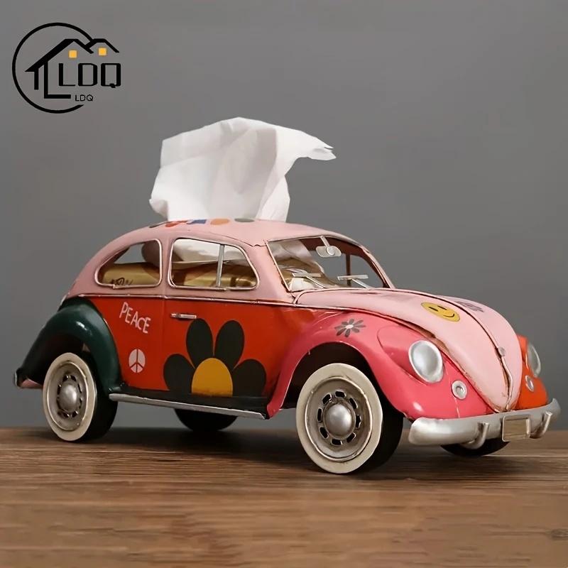 

1 шт. Ретро автобус LDQ держатель для салфеток, полированное железо, креативный американский декоративный, настольный, для гостиной, украшение автомобиля