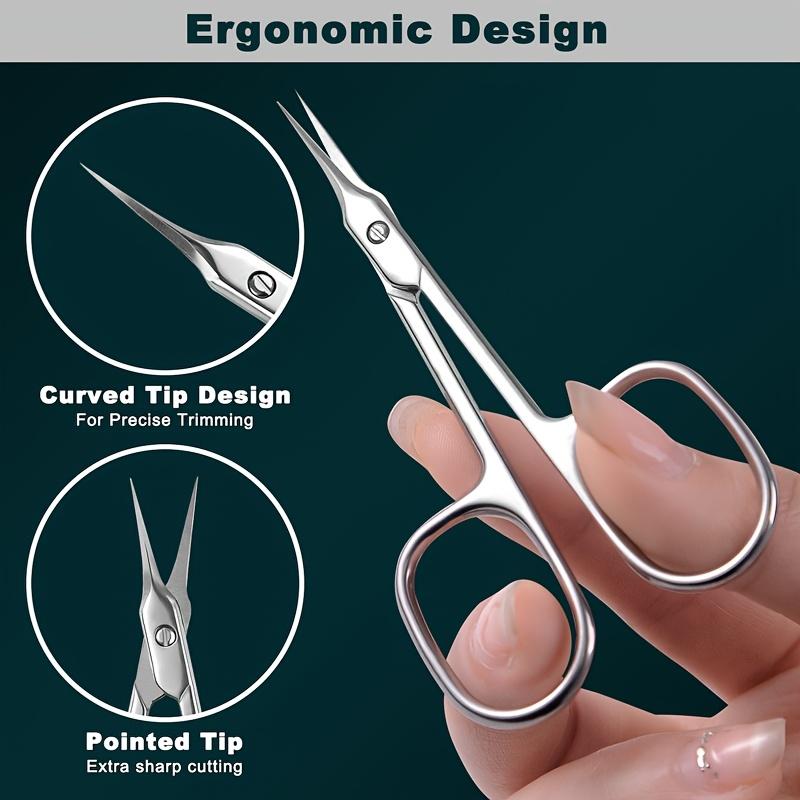 Beauty Cuticle Scissors Precise Stainless Steel Tool for Nail Care And Facial Grooming Equipped with Protective Storage Cover
