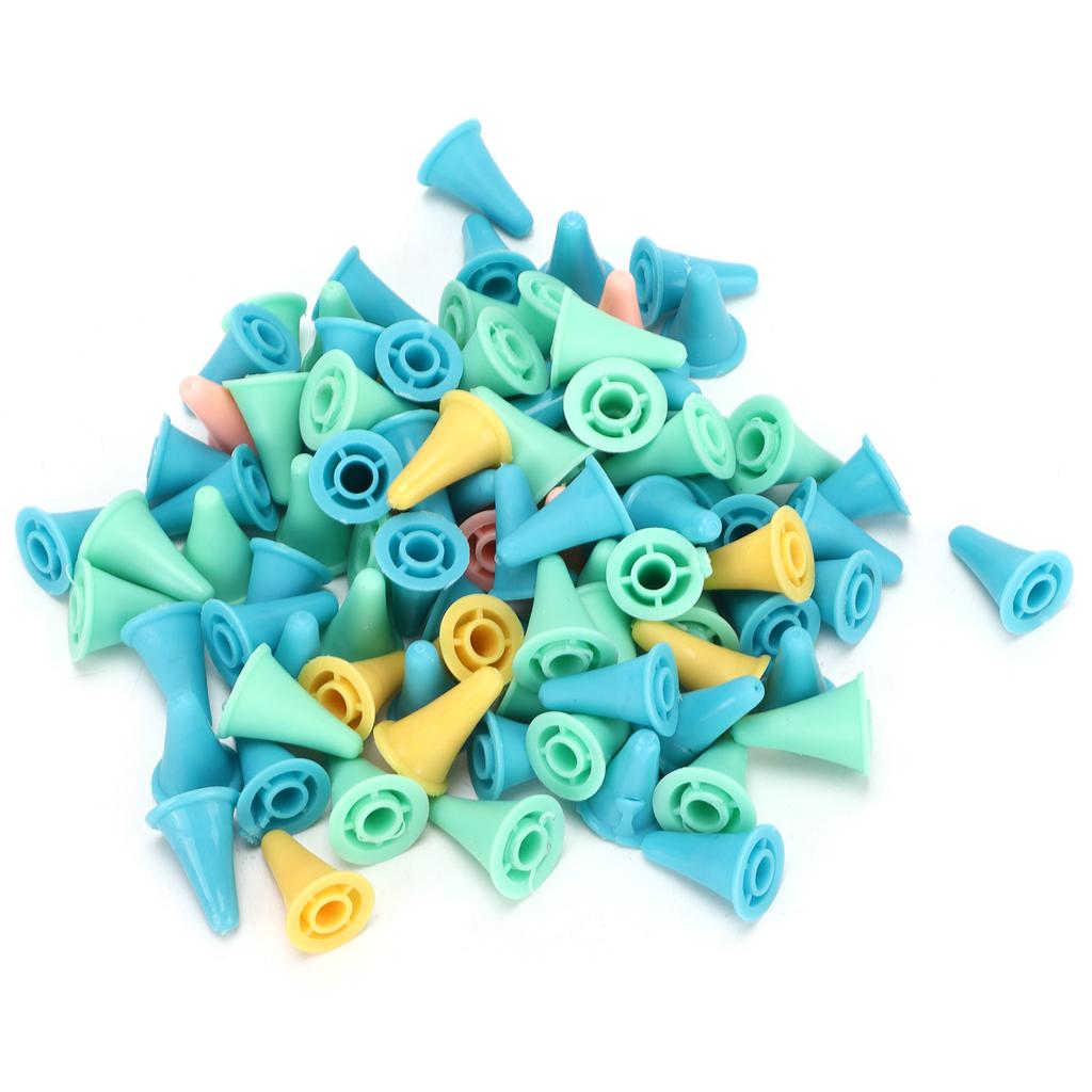 100 st Nålskydd 2 Storlekar Praktiska Färgglada Silikonsticknålsskydd för Vävnad