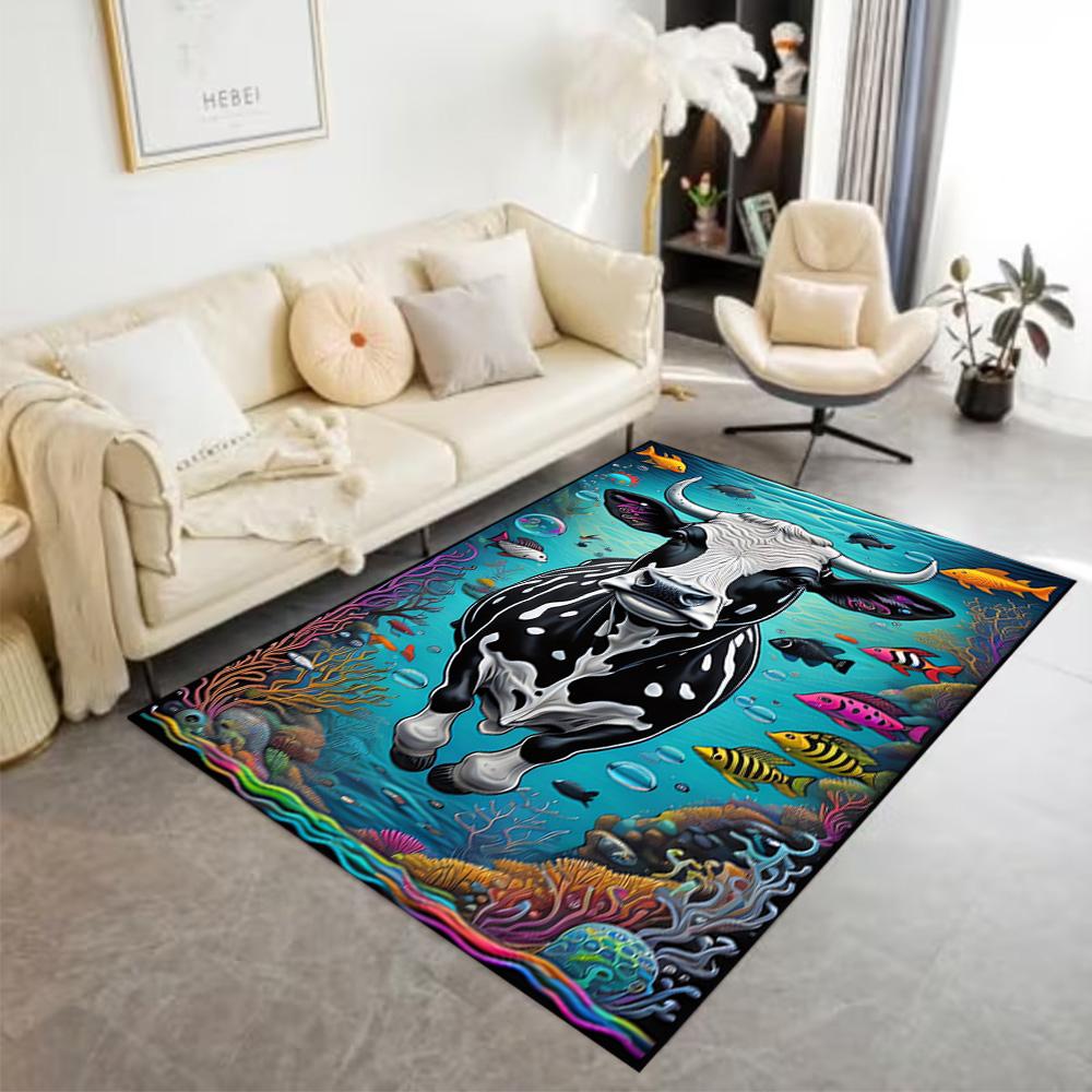 1pc home carpet highland cow design for office decor bedroom gift