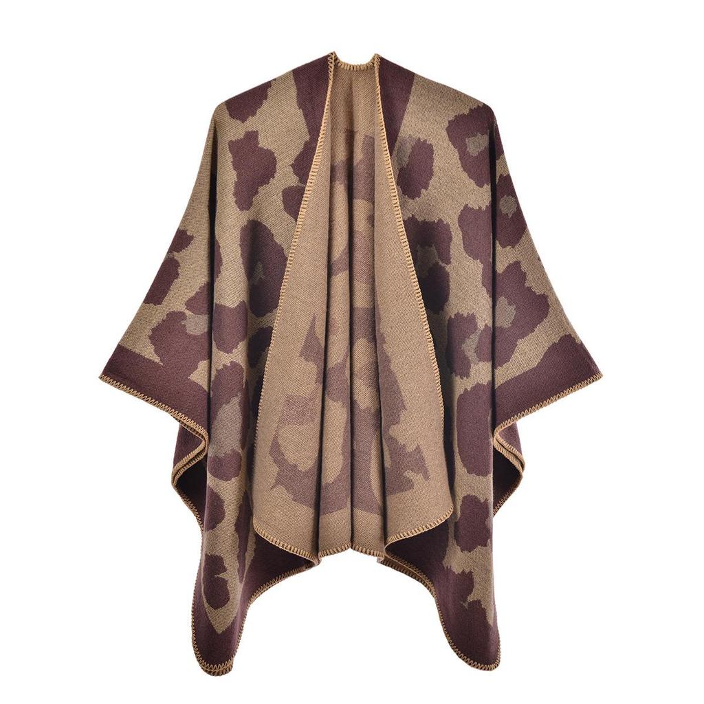 European & American Leopard Print Shawl: Autumn/Winter Imitation Cashmere Cape Scarf