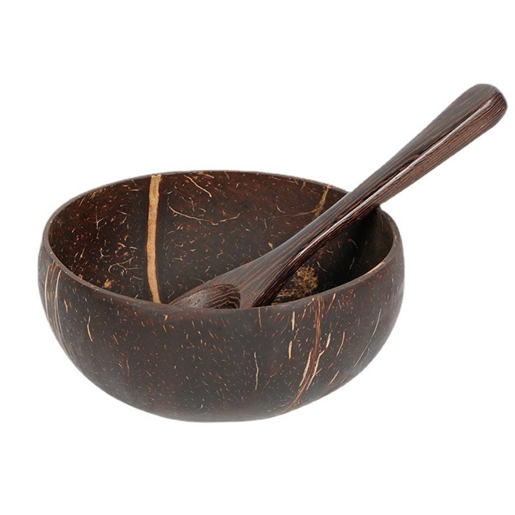 Natural Superior Coconut Bowl Splash Ink Coconut Shell Candy Storage Bowl Container Desk Ornament Creative Handicraft Decoration