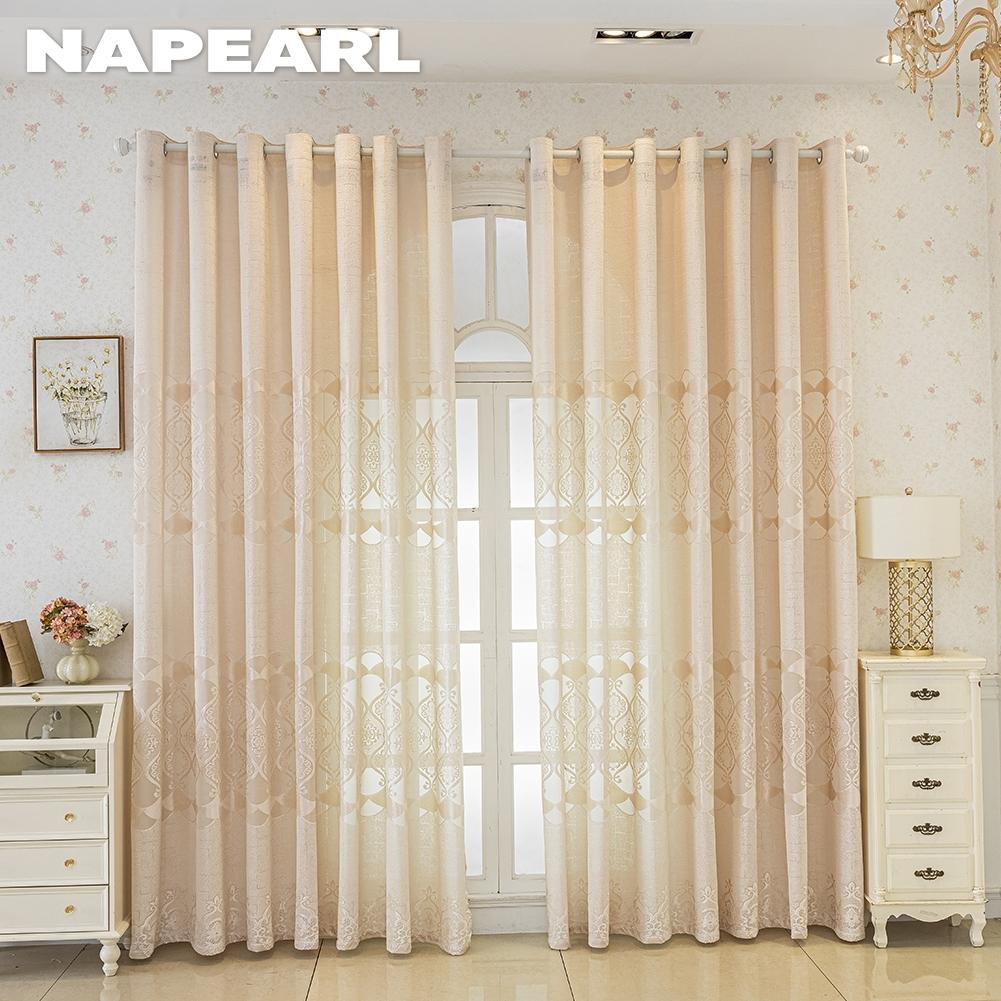 1PC NAPEARL 40-70% Blackout Advanced Luxury European Hollow Jacquard Curtains Available In Multiple Colors for Living Room Bedroom Home Decor