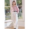 Betu Women's Lapel Tie-Back Slit Shirt Jacket