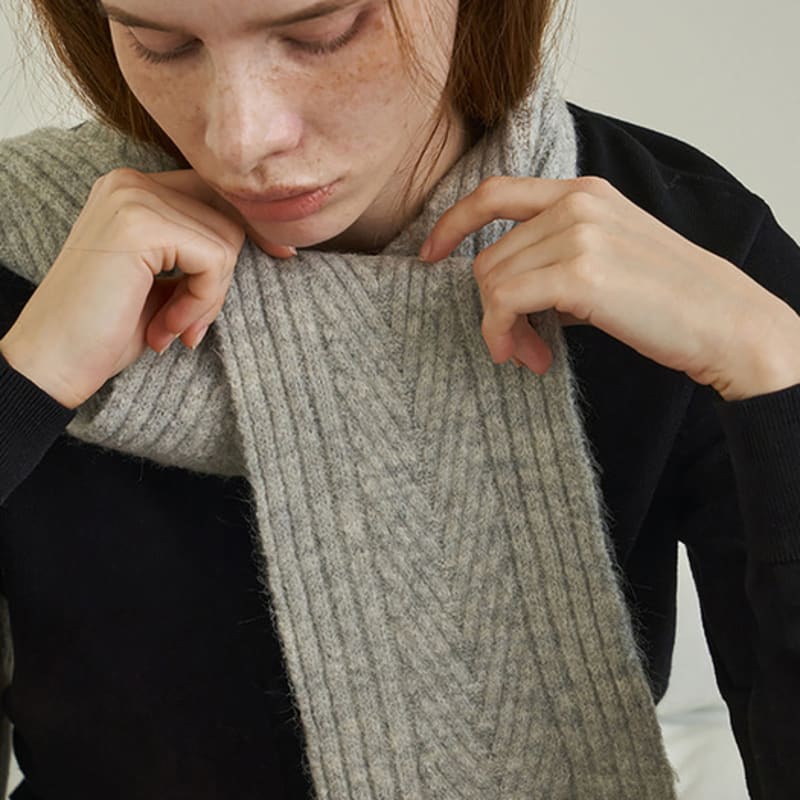 Ssecondo Woll Diagonalstrick Schal, Elisa_3 Farben