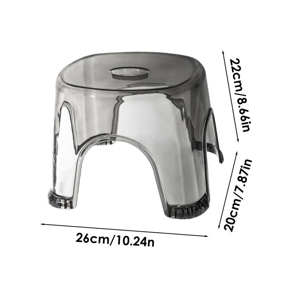 Non-Slip Transparent Shoe Change Stool Bathroom Bath Stool Multi-purpose Bench Toilet Thickened Plastic Low Stool for Bathroom