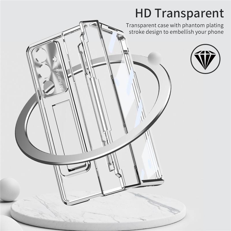 For Samsung Galaxy Z Fold 8 Ultra 5G Case Clear Screen Hinge Protect Cover for ZFold 8 Fold8 Ultra Bracket Stand Holder Case
