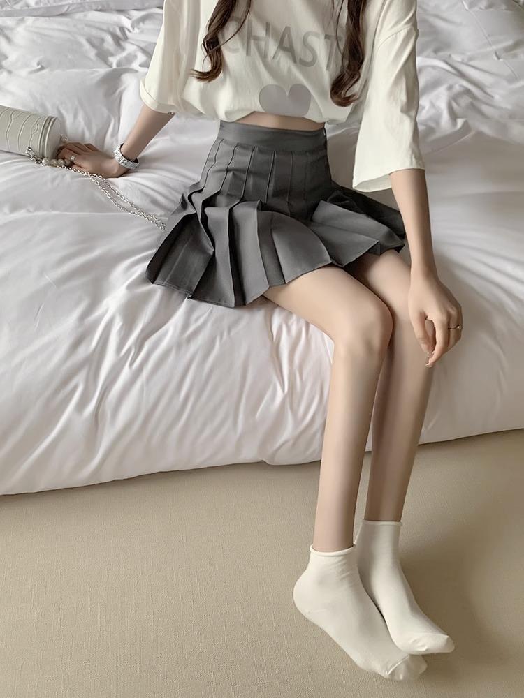 White Tiered Skirt for Women Summer Petite High-waisted A-line Mini Casual All-match Versatile Skirt Pleated Skirt Puffed Umbrella Skirt