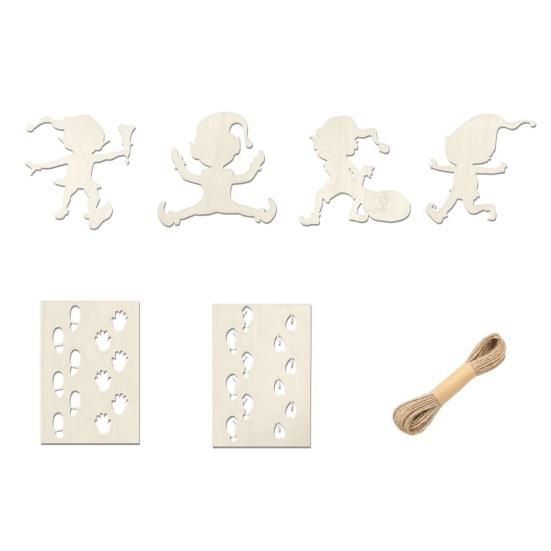 Gnome Footprint Template for Snow Spray Reusable Window Stencils Christmas Gnome Elf Hanging Decoration
