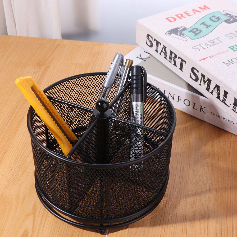 Hollowed-out Makeup Brush Storage Bucket 4 Compartments Desktop Storage Container  Girl Gift