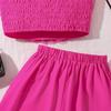 Girls' European & American 3D Flower Spaghetti Strap Top and Irregular Shorts - 2025 Summer Style Set