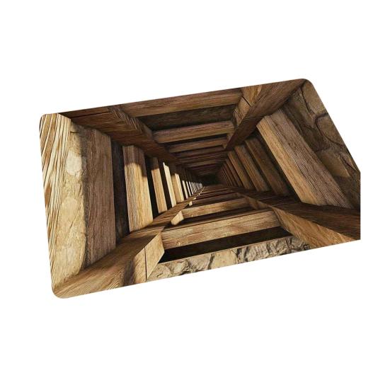3D Hole Floor Rug Optical Illusion Floor Mat Realistic Bottomless Pit Doormat Non-Slip Bathroom Rug