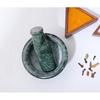 Crocon Green Marble Mortar and Pestle Set – 4 Inch Hand Grinder for Spices, Silbatta, and Kitchen Accessories Items for Home