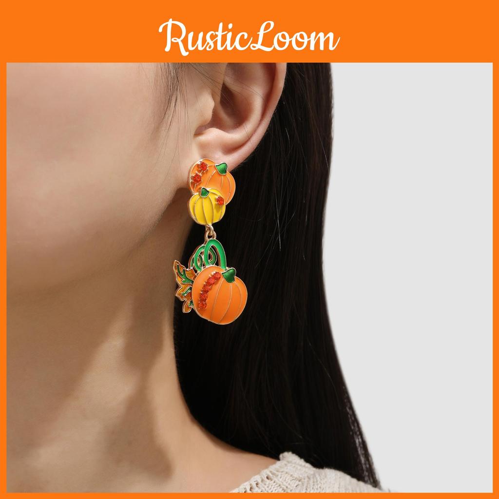 And Fun Playful Alloy Pumpkin Earrings With Cartoon Design For Halloween Celebrations For Women