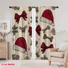 2pcs,2D Plane Printing Curtains Roller Blinds Santa Hat & Scarf Versatile Fabric (without Rod) Art Deco Festive Use for Living