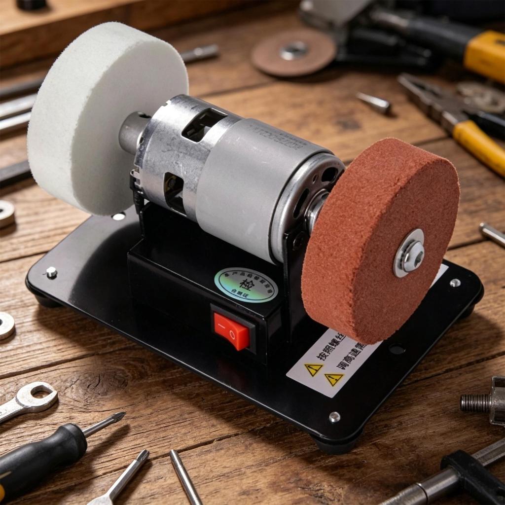 Bench Grinder 6000 RPM Max Speed 2.76 Inch Wheel Powerful Small Bench Buffer for Wood DIY Crafting Model Making Engraving Home