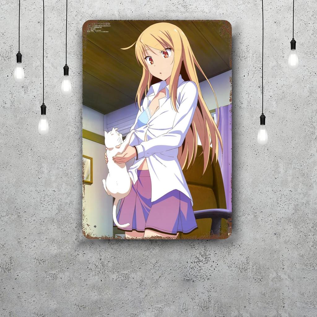 Sakurasou no Pet na Kanojo cartoon Decor Poster Tin Sign Metal Sign Decorative Plaque for Pub Bar Man Cave Club Wall Decoration