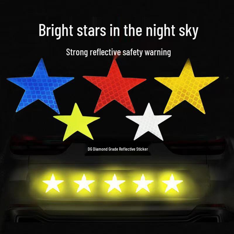 Pentagon Reflective Warning Sticker for Cars & Motorcycles - Creative & Personalized Decoration