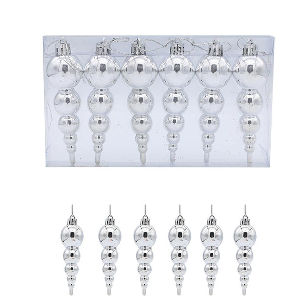 6pcs Painted Christmas Gourd String Pendant Reusable Xmas Tree Ornaments  Wedding Party