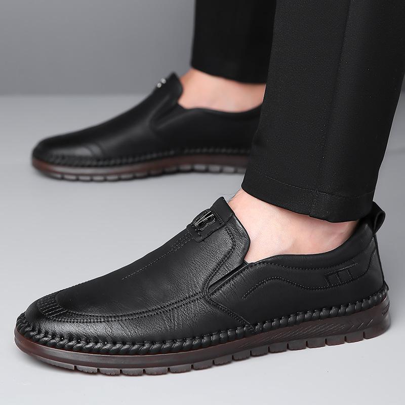Fashion Spring Autumn Male Shoes Wear-resistant Non-slip Designer New Men's Leather Casual Shoes Lightweight Comfortable Loafers Man