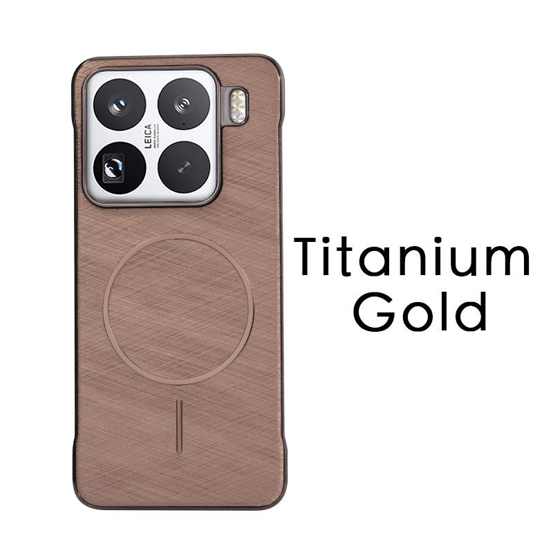 

Golden Wire Frameless Armor Case For Xiaomi 15 15Pro Mi15 Plating Magnetic Wireless Charging Ultra Thin Cool Back Cover xiaomi 15