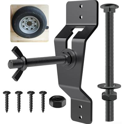 Support Mural Robuste pour Pneu de Secours, Support de Roue en Acier Inoxydable pour Rainure Coulissante et Écrous de Blocage pour Remorques, Fourgonnettes, Garages