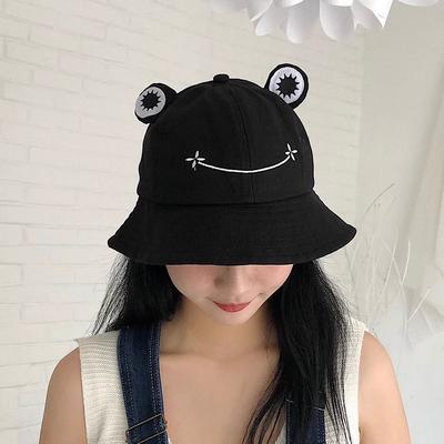 Summer Versatile Fashion Basin Hat Student Visor Cute Soft Sister Cartoon Frog Fisherman Hat Children