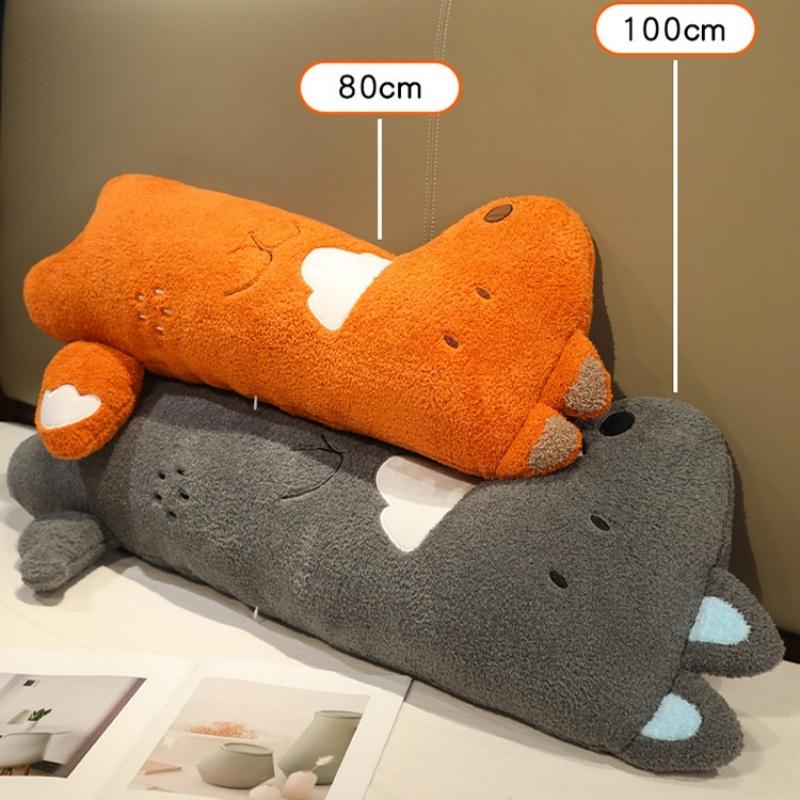 80/100 Cm Adorable Cartoon Animal Plush Pillow Soft Soothing Rabbit Fox Wolf Sleeping Pillow Kawaii Room Decor Nice Gift