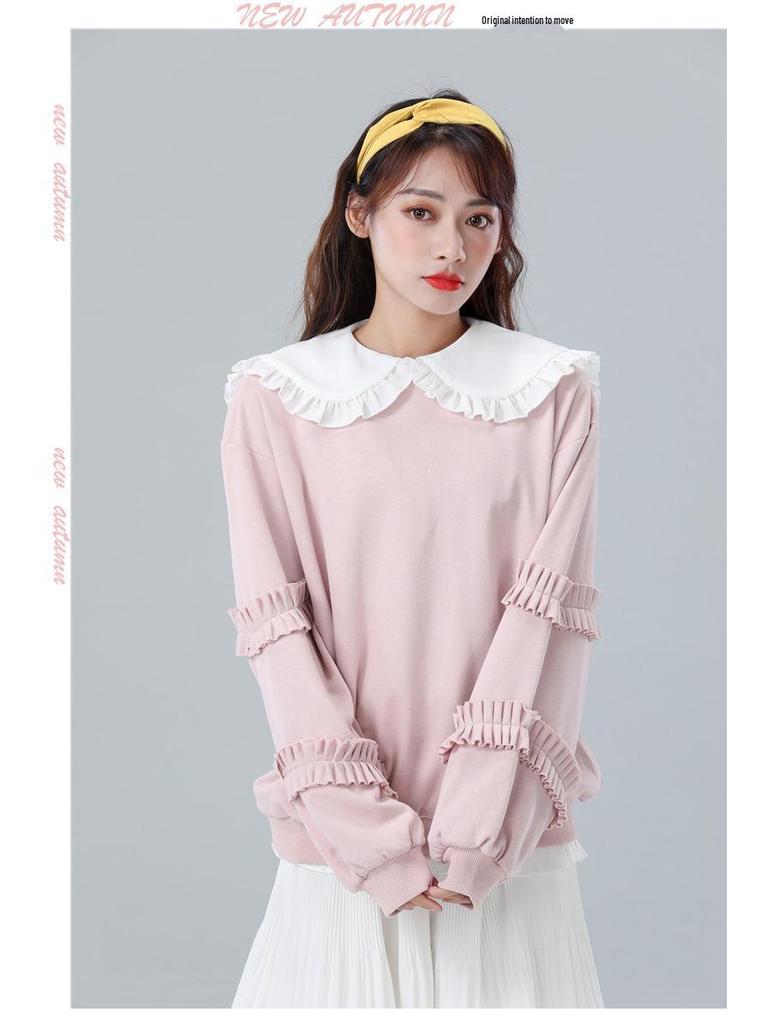 Słodki i Uroczy Ozdobny Kołnierzyk Lalki Damska Koszula