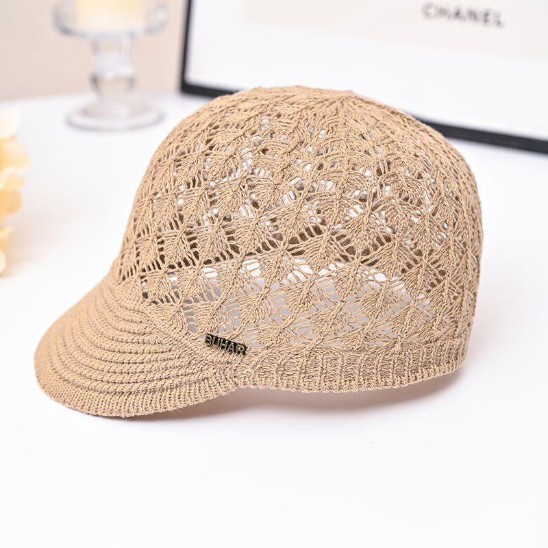 Breathable Women's Summer Equestrian Hat - Foldable, Stylish Sun Cap with Knitted Duckbill Design