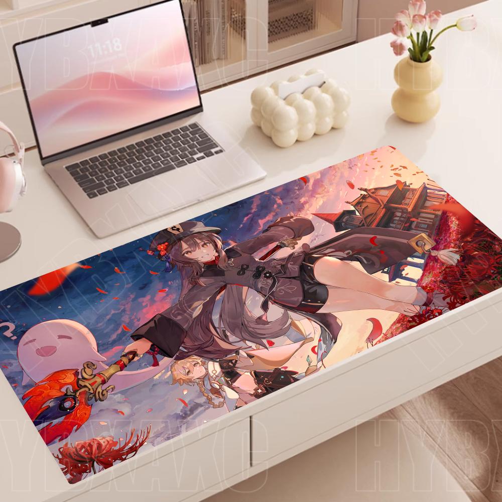 Anime Cute Hu Tao Mousepad NonSlip Rubber Gaming GGenshin Impact Mouse Pad Keyboard Mat Computer Pc Laptop Pad Xxl Desk Mat