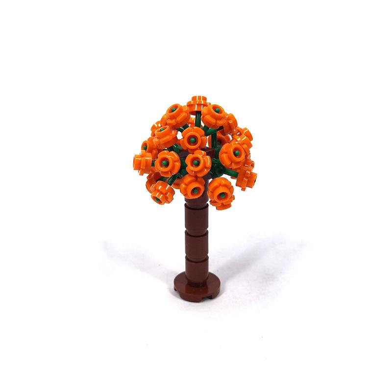 Assemble small pellet flower ball tree house wedding city street scene hydrangea building block toy