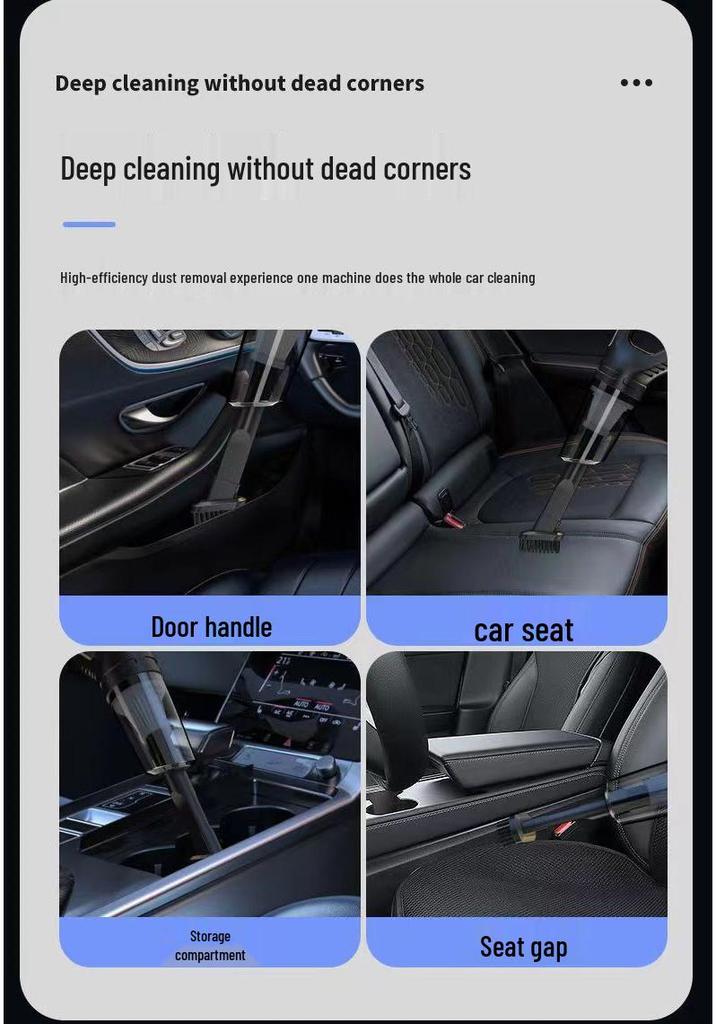 Wireless Mini Handheld Car Vacuum & Charger - Wet/Dry Dust Mite Remover