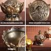 Lotus Cone-shaped Incense Burner Alloy Incense Stick Burner Stand Aromatherapy Base Air Purification Statue For Meditation Yoga