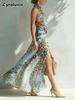 Neues Sommer Damen Maxikleid mit Leopardenmuster, ärmellos - Importierte Damenbekleidung